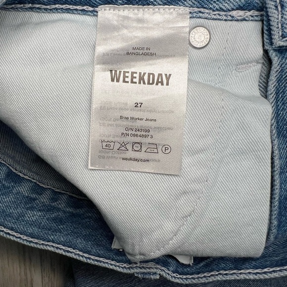 Weekday Women's Light Blue Jeans Size 27 - Picture 10 of 11